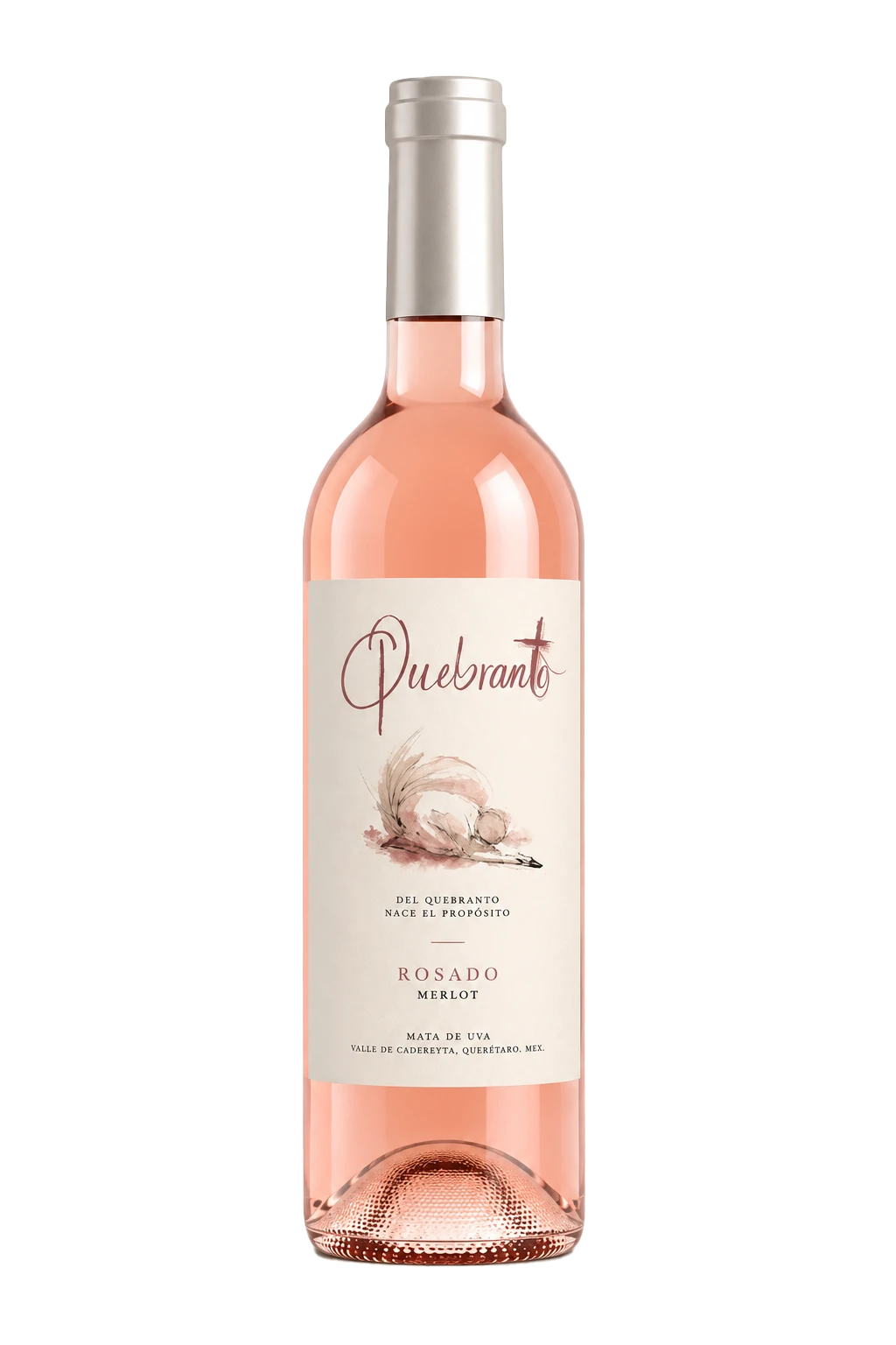 Botella de vino rosado Quebranto